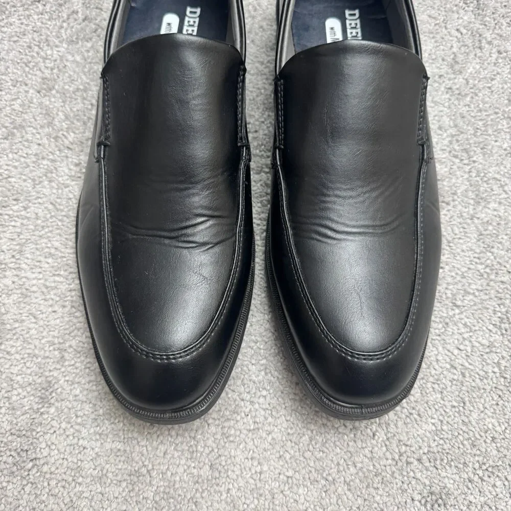 Deer Stags Refine Moc Toe Loafer Slip On Comfort Dress Shoes 10.5 Black Leather